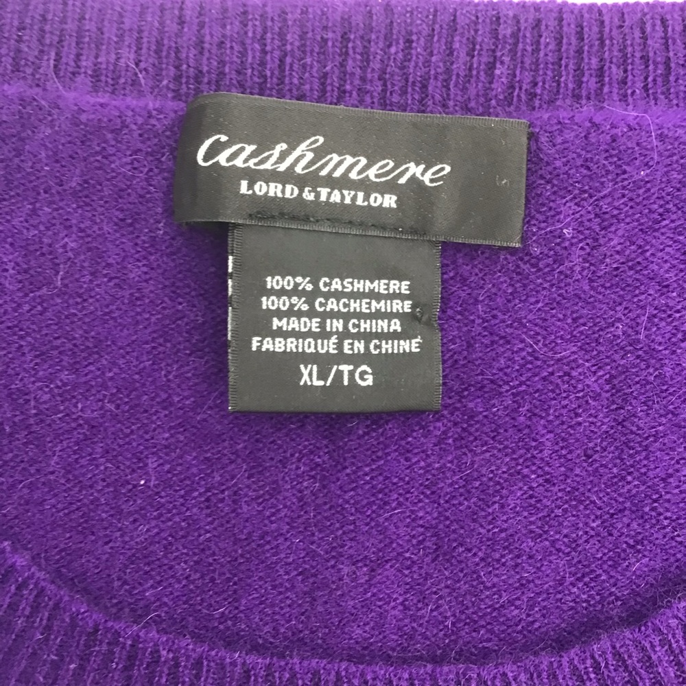 Lord and Taylor Purple Cashmere Sleeveless Sweater - Picture 7 of 7